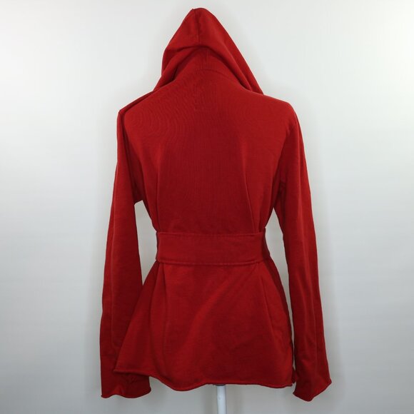 Lucky Brand Wrap Jacket Jingo Kimono Hoodie Red Jersey Knit Red - Picture 6 of 15